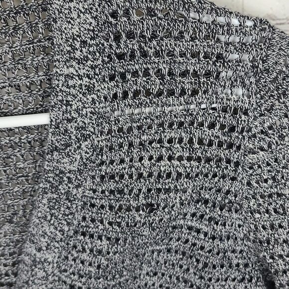 FOSSIL Button Down Oversized Cardigan Sweater Black/White/Gray Open Knit XS - Picture 3 of 9